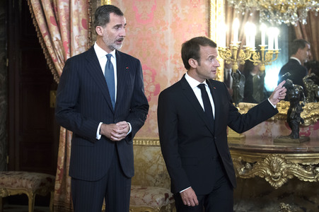 Empfang von König Felipe und Präsident Macron in Madrid
