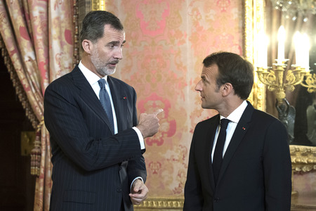 Empfang von König Felipe und Präsident Macron in Madrid