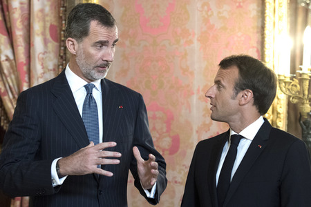 Empfang von König Felipe und Präsident Macron in Madrid