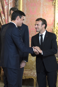 Empfang von König Felipe und Präsident Macron in Madrid