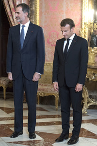 Empfang von König Felipe und Präsident Macron in Madrid