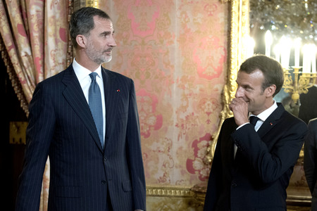 Empfang von König Felipe und Präsident Macron in Madrid