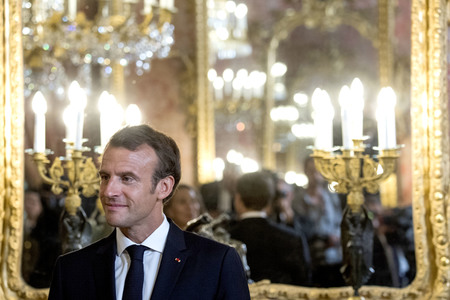 Empfang von König Felipe und Präsident Macron in Madrid