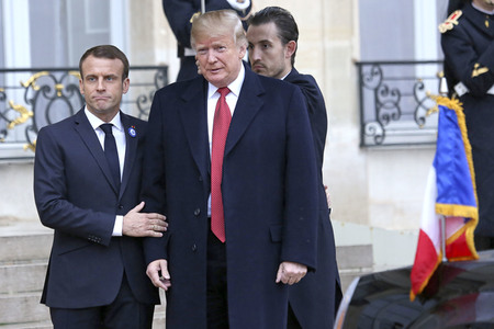 Präsident Marcron empfängt Präsident Trump in Paris