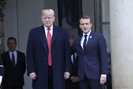 Präsident Marcron empfängt Präsident Trump in Paris