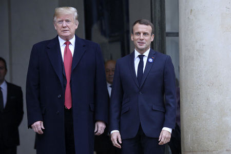Präsident Marcron empfängt Präsident Trump in Paris