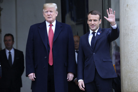 Präsident Marcron empfängt Präsident Trump in Paris