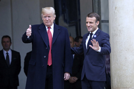 Präsident Marcron empfängt Präsident Trump in Paris