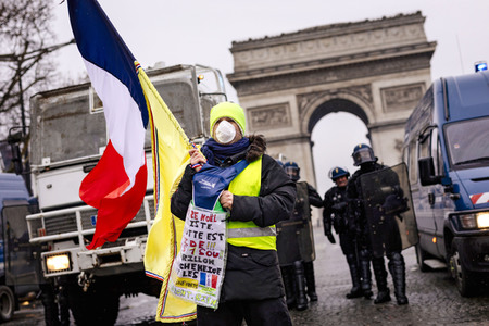 Gelbwesten-Protest in Paris