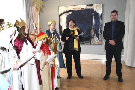 Die Sternsinger bei Markus Söder in München