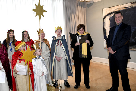 Die Sternsinger bei Markus Söder in München
