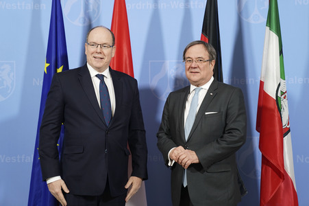 Fürst Albert II. von Monaco in der Staatskanzlei NRW in Düsseldorf