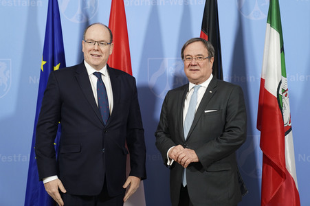 Fürst Albert II. von Monaco in der Staatskanzlei NRW in Düsseldorf