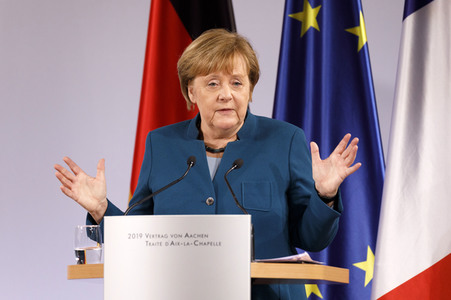 Erneuerung des deutsch-französischen Freundschaftsvertrages in Aachen
