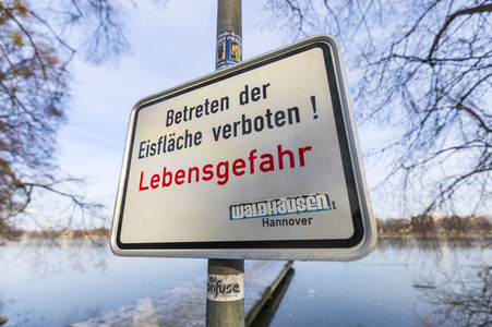 Eis auf dem Maschsee in Hannover