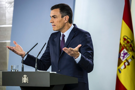 Pressekonferenz mit Pedro Sanchez in Madrid