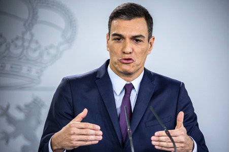 Pressekonferenz mit Pedro Sanchez in Madrid