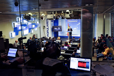 Pressekonferenz mit Pablo Casado in Madrid