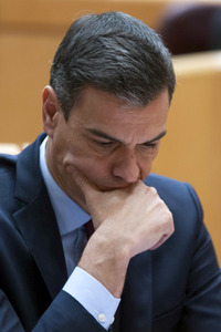 Pedro Sanchez bei Senatssitzung in Madrid