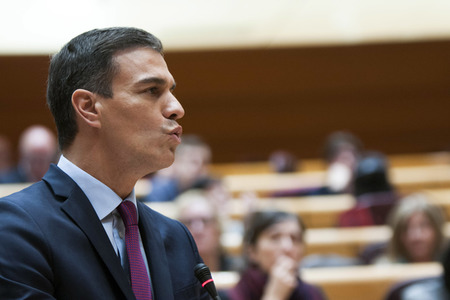 Pedro Sanchez bei Senatssitzung in Madrid