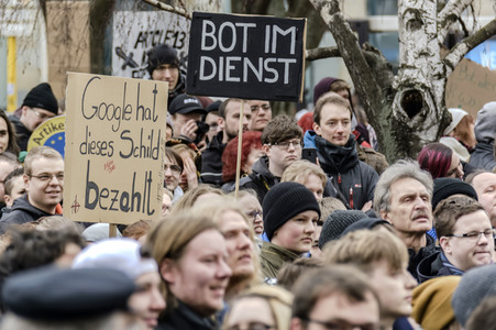 Demonstration gegen EU-Urheberrechtsreform in Berlin
