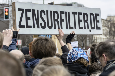 Demonstration gegen EU-Urheberrechtsreform in Berlin