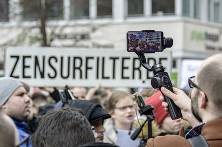 Demonstration gegen EU-Urheberrechtsreform in Berlin