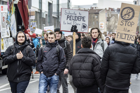 Demonstration gegen EU-Urheberrechtsreform in Berlin