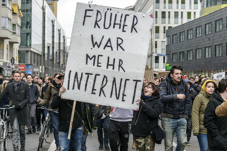 Demonstration gegen EU-Urheberrechtsreform in Berlin