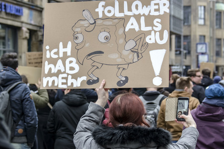 Demonstration gegen EU-Urheberrechtsreform in Berlin