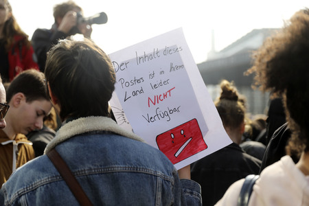 Demonstration gegen Urheberrechtsreform der EU in Berlin