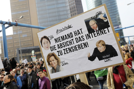 Demonstration gegen Urheberrechtsreform der EU in Berlin