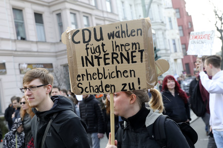 Demonstration gegen Urheberrechtsreform der EU in Berlin
