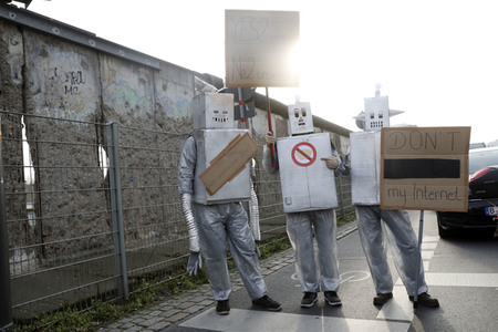 Demonstration gegen Urheberrechtsreform der EU in Berlin