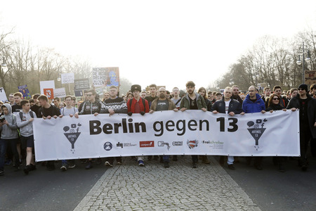 Demonstration gegen Urheberrechtsreform der EU in Berlin