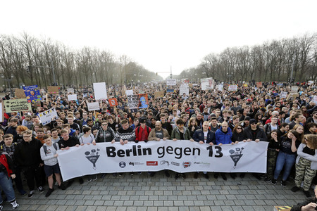 Demonstration gegen Urheberrechtsreform der EU in Berlin