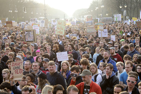 Demonstration gegen Urheberrechtsreform der EU in Berlin