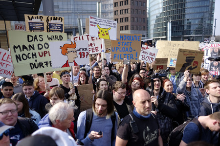 Demonstration gegen Urheberrechtsreform der EU in Berlin