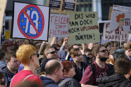 Demonstration gegen Urheberrechtsreform der EU in Berlin