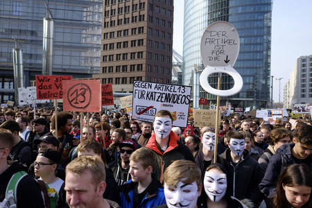Demonstration gegen Urheberrechtsreform der EU in Berlin