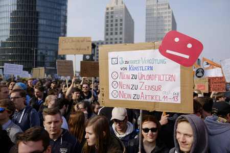 Demonstration gegen Urheberrechtsreform der EU in Berlin