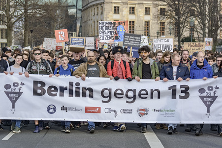 Demonstration gegen Urheberrechtsreform der EU in Berlin