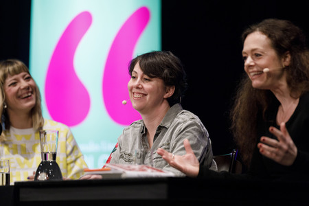 Kristen Roupenian und Mieze Katz auf der lit.cologne 2019 in Köln