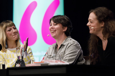 Kristen Roupenian und Mieze Katz auf der lit.cologne 2019 in Köln