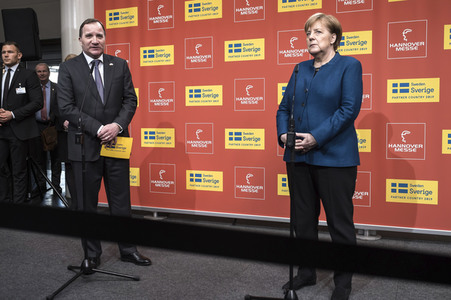 Eröffnungsrundgang der Kanzlerin auf der Hannover Messe 2019