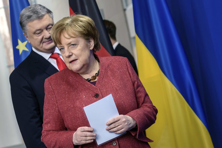 Pressekonferenz mit Angela Merkel und Petro Poroschenko in Berlin