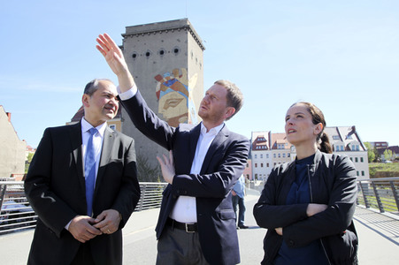 Enthüllung der Graffiti-Kunstwerke von MadC in Görlitz