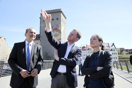 Enthüllung der Graffiti-Kunstwerke von MadC in Görlitz