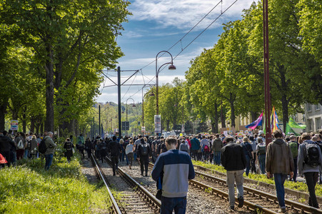 AfD Demo und Gegendemo in Erfurt