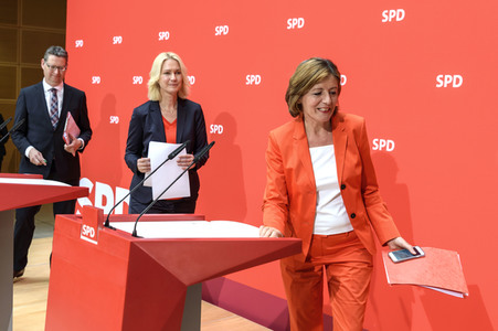 Pressekonferenz der SPD zur Nachfolge Andrea Nahles in Berlin